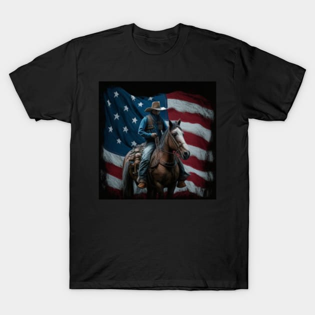 american flag, cowboy T-Shirt by Pattyld